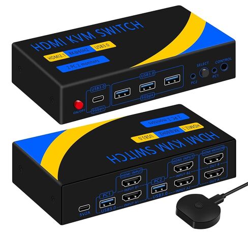 DP HDMI KVM Switch 2 Monitors 2 Computers Display Port in Saudi Arabia