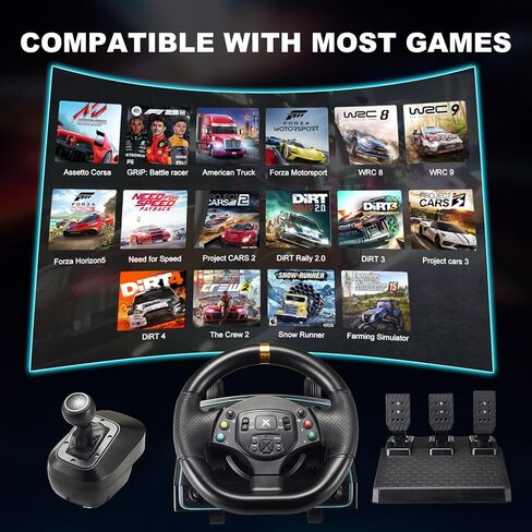 DOYO Gaming Steering Wheel with Pedals and Shifter, 1080° Racing Wheel in Saudi Arabia