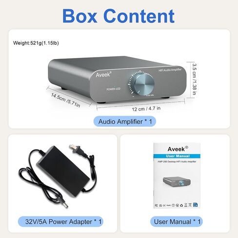 Aveek TPA3255 Stereo Amplifier, 2 Channel Class D Amp for Passive Speakers in Saudi Arabia