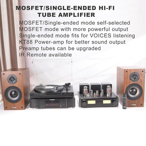 Juson Audio FTA88 2025 180W KT88 Valve Tube Amplifier Class A HiFi Vacuum Amp with Phono BT 5.4 Mosfet Single Ended Dual Mode Remote aptX-HD LDAC (FTA88-N) in Saudi Arabia