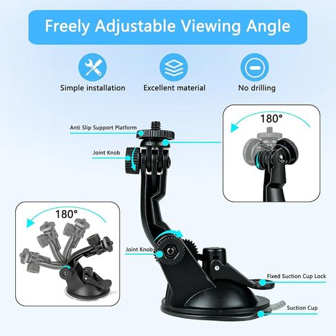 2 Pack Adjustable No-Drill Window Mount Compatible with Ring Indoor Camera in Saudi Arabia