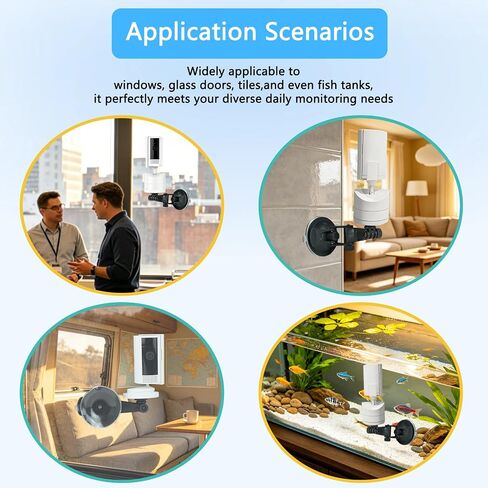 2 Pack Adjustable No-Drill Window Mount Compatible with Ring Indoor Camera in Saudi Arabia