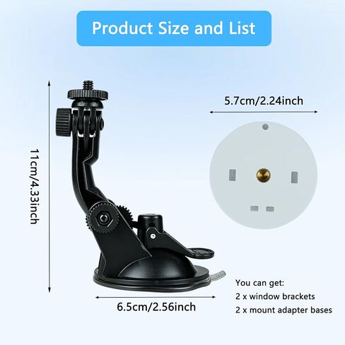 2 Pack Adjustable No-Drill Window Mount Compatible with Ring Indoor Camera in Saudi Arabia