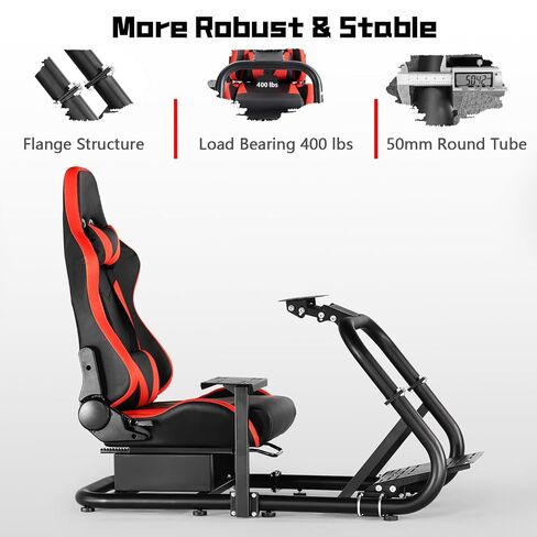 Dardoo G29 قمرة القيادة لمحاكاة الألعاب مع مقعد حقيقي مناسب لـ Logitech G920 G923، لـ Thrustmaster T300RS، لـ Fanatec، قمرة القيادة لسباق Sim Drive المباشر، بدون عجلة، دواسة وفرامل اليد in Kuwait