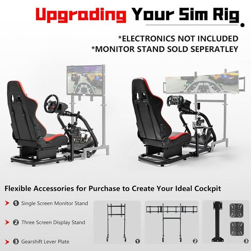 Dardoo G29 قمرة القيادة لمحاكاة الألعاب مع مقعد حقيقي مناسب لـ Logitech G920 G923، لـ Thrustmaster T300RS، لـ Fanatec، قمرة القيادة لسباق Sim Drive المباشر، بدون عجلة، دواسة وفرامل اليد in Kuwait