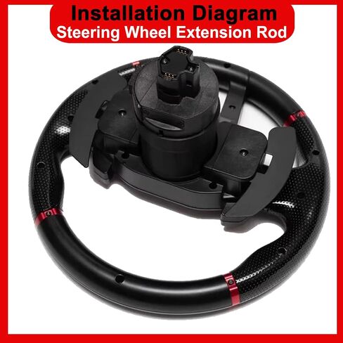 Obokidlyamor Extension Rod For Thrustmaster 488 GT3/Evo Racing 32R Leather/ T598 Steering Wheel;Simulated Racing Game For hyper car wheel work on Multi-Function Stalks Turn Wiper Lever in Kuwait