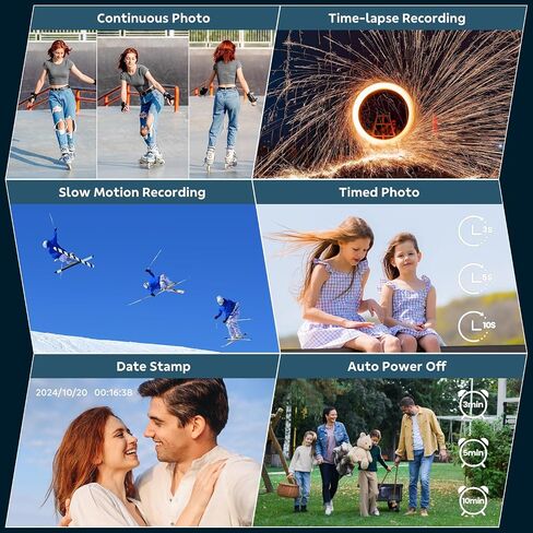 4K Digital Camera for Photography, Autofocus 64MP for Vlogging 3" Screen Dual Lens Selfie Camera 18X Digital Zoom 64GB SD Card, 2 Batteries for Beginner in Kuwait