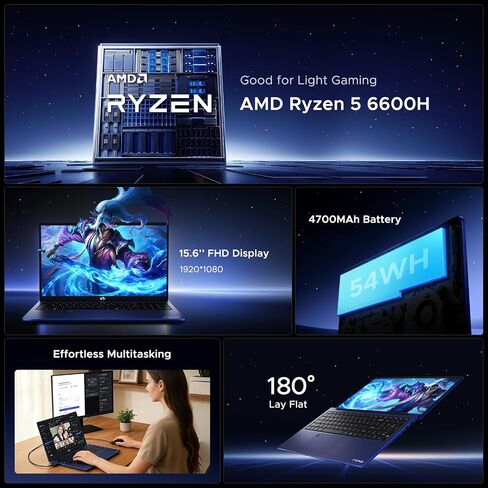 NIMO 15.6" IPS FHD-Light Gaming-Laptop,AMD Ryzen 5 6600H in Kuwait