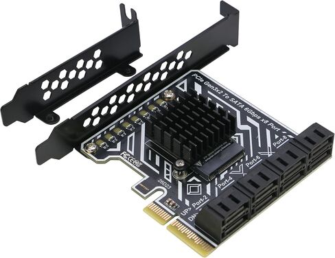 بطاقة توسيع RIITOP PCIe SATA [8 منافذ]، محول PCIe x4 إلى SATA 3.0 بسرعة 6 جيجابت في الثانية in Kuwait