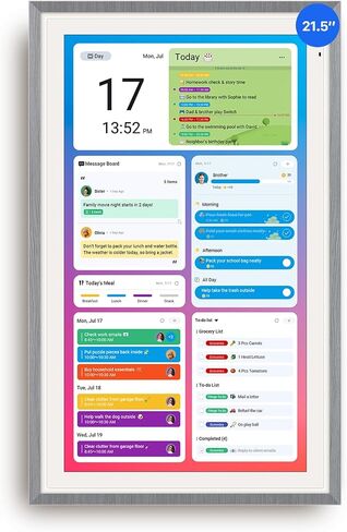 Apolosign 21.5-inch Digital Calendar, Smart Wall Planner with Calendar Sync, Chore Chart, Meal, Install Apps, Electronic Touchscreen Display for Family Schedules, Dual Mode, Wall Mount Included (White) in Kuwait