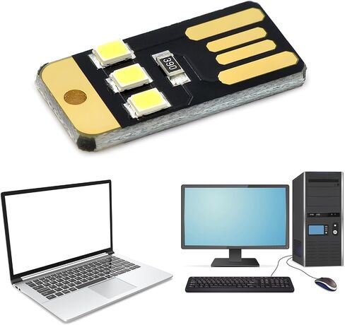 5 قطعة USB LED مصباح ضوء الليل جيب بطاقة مصباح سلاسل المفاتيح LED أضواء كتاب القراءة لأجهزة الكمبيوتر المحمول الطاقة in Kuwait