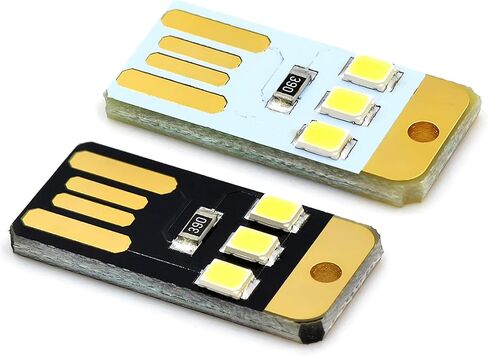 5 قطعة USB LED مصباح ضوء الليل جيب بطاقة مصباح سلاسل المفاتيح LED أضواء كتاب القراءة لأجهزة الكمبيوتر المحمول الطاقة in Kuwait