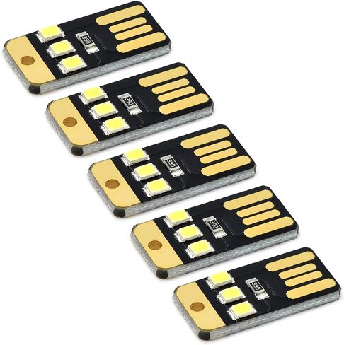 5 قطعة USB LED مصباح ضوء الليل جيب بطاقة مصباح سلاسل المفاتيح LED أضواء كتاب القراءة لأجهزة الكمبيوتر المحمول الطاقة in Kuwait