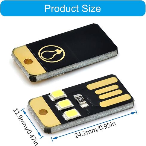 5 قطعة USB LED مصباح ضوء الليل جيب بطاقة مصباح سلاسل المفاتيح LED أضواء كتاب القراءة لأجهزة الكمبيوتر المحمول الطاقة in Kuwait