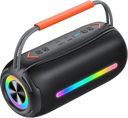 aowoka Bluetooth Speaker Portable Wireless Bluetooth Speakers with HD Stereo Sound, BT 5.4 TWS Pairing, IPX7 Waterproof, 30H Battery Life with Led Light for Outdoor/Party/Sport/Travel/Gifts in Saudi Arabia