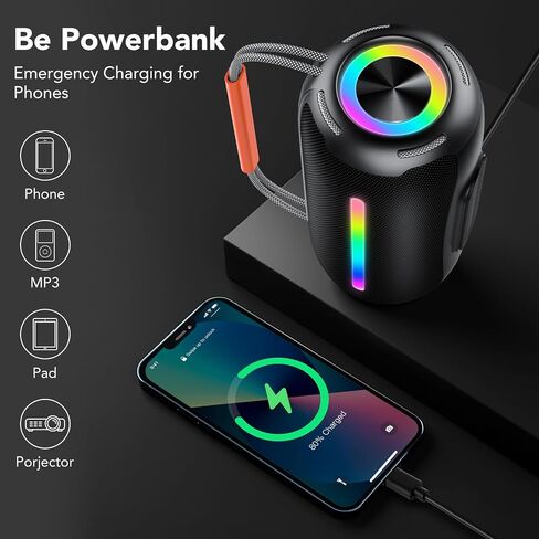 aowoka Bluetooth Speaker Portable Wireless Bluetooth Speakers with HD Stereo Sound, BT 5.4 TWS Pairing, IPX7 Waterproof, 30H Battery Life with Led Light for Outdoor/Party/Sport/Travel/Gifts in Saudi Arabia