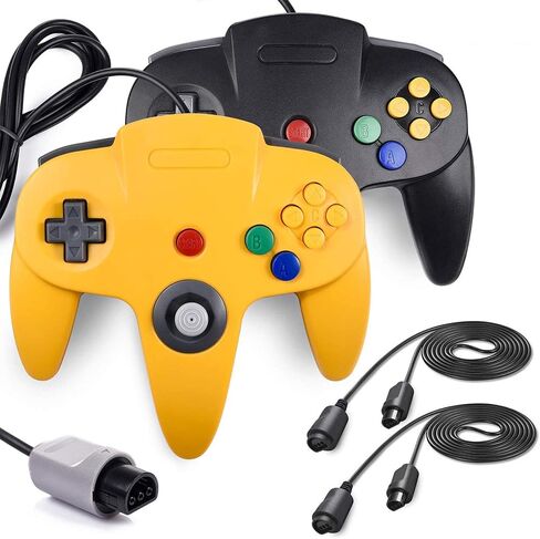miadore 2 Pack Classic N64 Controllers (Jungle Green/Blue) Bundle with 2 Pack 6FT N64 Controller Extension Cable in Kuwait