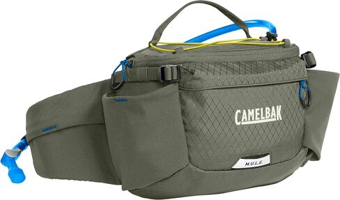 CamelBak M.U.L.E. 5 عبوات خصر مرطبة مع خزان قطني 50 أونصة، حمل ثابت وتخزين ذكي للدراجات الجبلية وركوب الحصى، زيتوني مغبر 2.0 in Kuwait