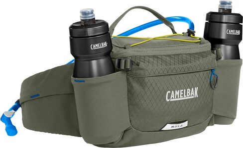 CamelBak M.U.L.E. 5 عبوات خصر مرطبة مع خزان قطني 50 أونصة، حمل ثابت وتخزين ذكي للدراجات الجبلية وركوب الحصى، زيتوني مغبر 2.0 in Kuwait
