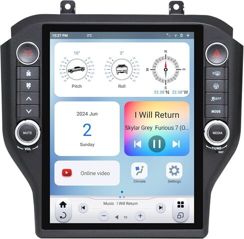 LINKSWELL Gen6 T-Style Car Radio for Mustang 2015-2023, 12.1-Inch Screen in Kuwait