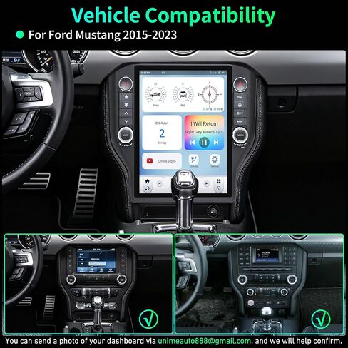 LINKSWELL Gen6 T-Style Car Radio for Mustang 2015-2023, 12.1-Inch Screen in Kuwait