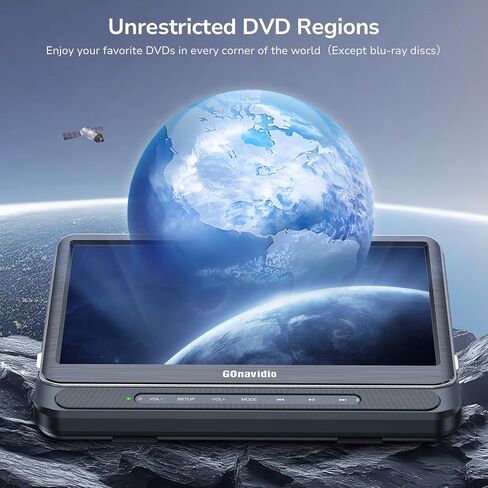 12" Dual Car DVD Players with HDMI Input, 5-Hour Battery, Screen Mirroring in Kuwait