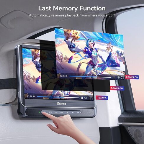 12" Dual Car DVD Players with HDMI Input, 5-Hour Battery, Screen Mirroring in Kuwait