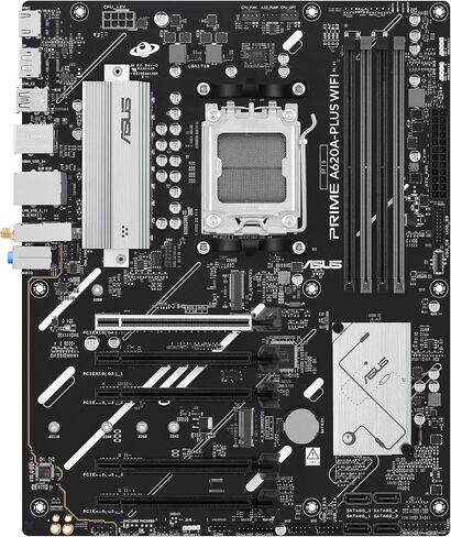 ASUS Prime A620A-PLUS WiFi AMD ATX Motherboard, DDR5, WiFi 6, 1Gb LAN, PCIe 4.0, 2X M.2, DisplayPort, HDMI, 2X USB-C 5Gb in Saudi Arabia