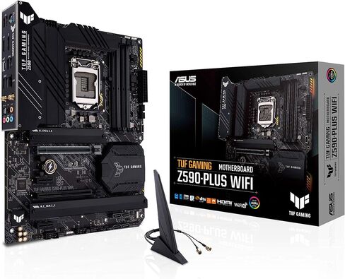 ASUS TUF Gaming Z590-Plus WiFi 6 LGA 1200 (Intel 11th/10th Gen) ATX Gaming Motherboard (PCIe 4.0, 3xM.2/NVMe SSD, 14+2 Power Stages, USB 3.2 Front Panel Type-C,2.5Gb LAN, Thunderbolt 4, Aura RGB) in Saudi Arabia