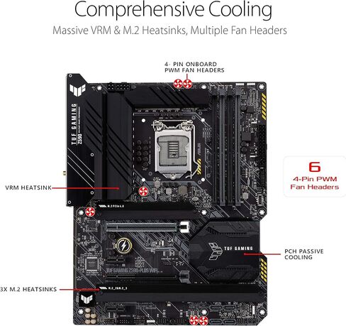 ASUS TUF Gaming Z590-Plus WiFi 6 LGA 1200 (Intel 11th/10th Gen) ATX Gaming Motherboard (PCIe 4.0, 3xM.2/NVMe SSD, 14+2 Power Stages, USB 3.2 Front Panel Type-C,2.5Gb LAN, Thunderbolt 4, Aura RGB) in Saudi Arabia