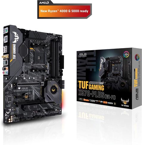 ASUS TUF GAMING X570-PLUS Motherboard ,WI-FI, Socket AM4, USB-C Gen2 AMD (Renewed) in Saudi Arabia