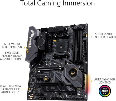 ASUS TUF GAMING X570-PLUS Motherboard ,WI-FI, Socket AM4, USB-C Gen2 AMD (Renewed) in Saudi Arabia