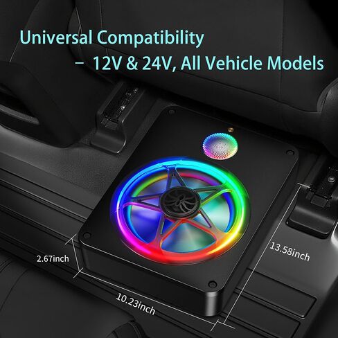 Bluetooth Connection 800W Subwoofer and Amp Package with Three Speakers, Adjustable Multicolor LED Lights, Deep Bass Boost, Phone Connectivity for Music Playback, Fits 12V & 24V, All Vehicle Models in Saudi Arabia