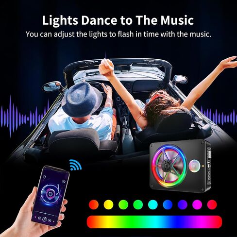 Bluetooth Connection 800W Subwoofer and Amp Package with Three Speakers, Adjustable Multicolor LED Lights, Deep Bass Boost, Phone Connectivity for Music Playback, Fits 12V & 24V, All Vehicle Models in Saudi Arabia