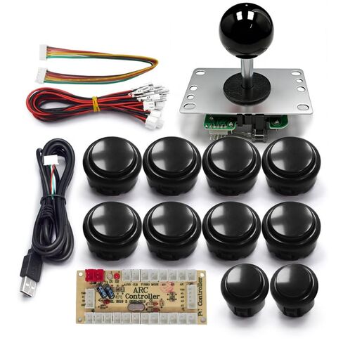 Tiaoifaer Arcade Game Controller DIY Kit, Button Microswitch, 8 Way Joystick, Zero Delay USB Encoder Cable, for PC MAME Retropie Raspberry Pi in Kuwait