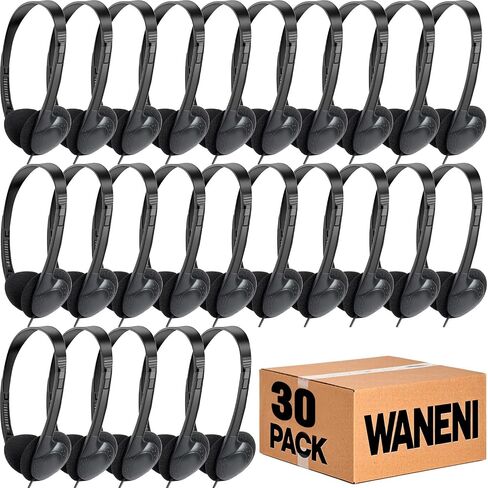 Wired Headphones Bulk 6 Pack Multi Colors for Kids, On-Ear with 3.5mm Jack, 4ft Tangle Free Cable, Comfortable Fit, Cost Effective, Ideal for School Classroom Students in Saudi Arabia