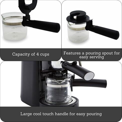 IMUSA 4 Cup Glass Replacement Carafe with Black Handle for Coffeemaker in Saudi Arabia