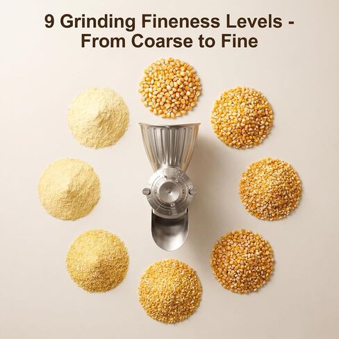 GVODE Grain Mill Attachment for KitchenAid Stand Mixer, 9 Grind Levels in Kuwait