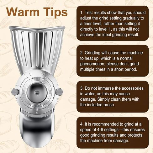 GVODE Grain Mill Attachment for KitchenAid Stand Mixer, 9 Grind Levels in Kuwait