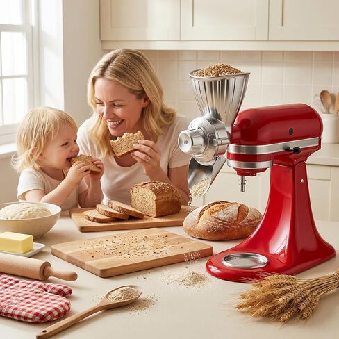 GVODE Grain Mill Attachment for KitchenAid Stand Mixer, 9 Grind Levels in Kuwait