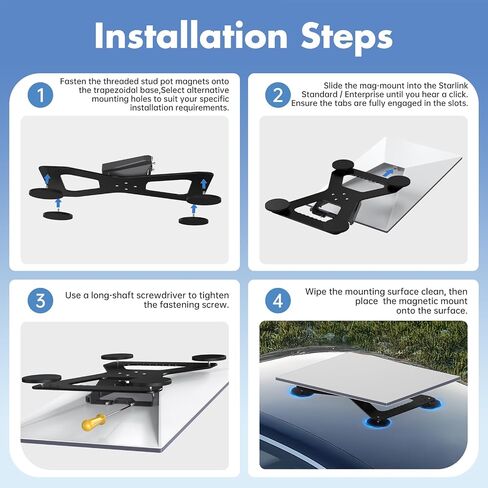 XLTTYWL® 8° Tilt Magnetic Roof Mount for Starlink Gen 3/4/4X & Enterprise in Kuwait