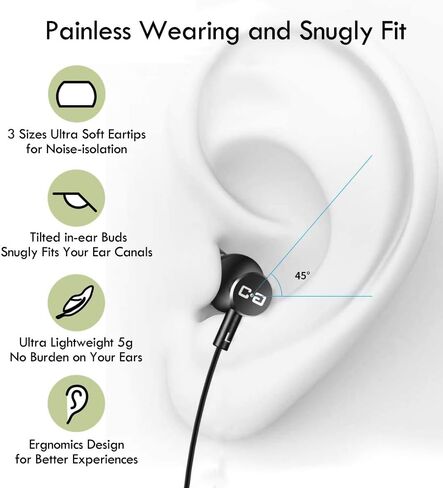 12Ft Extra Long Earbuds for TV & PC, in-Ear Wired Headphones, 3.5mm Jack in Kuwait
