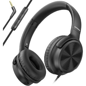 Cowyawn Wired Headphones with Mic, Over Ear 3.5mm Plug in Corded Headphones in Kuwait