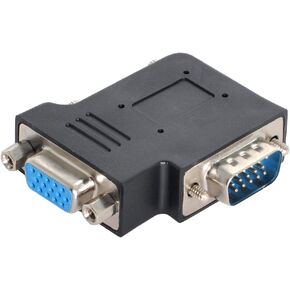 chenyang Vertical Flat Left Angled 90 Degree VGA SVGA Male to Female Extension Adapter Black in Saudi Arabia