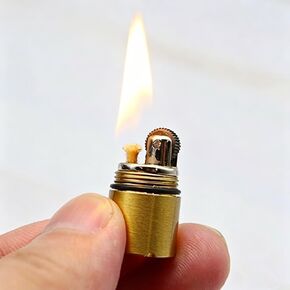 The World's Smallest Kerosene Lighter! Height 2.5cm/φ 1.3cm Capsule Lighter Portable Metal Miniature EDC Gear Waterproof Tiny Peanut Lighter (Fuel not Included) (Mini Black) in Saudi Arabia