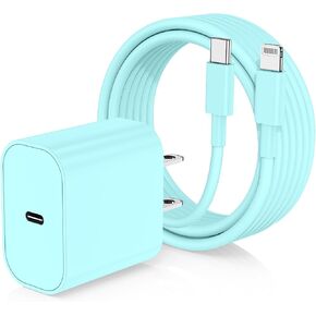 iPhone Charger Fast Charging, Type C Wall Charger Block Plug and 10ft USB C to Lightning Cable Cord Long, Adapter Cube Brick Box for Apple iPhone 14 Pro Max/14 Plus/13 Pro/12 Mini/11/XS/XR/X/iPad Air in Saudi Arabia