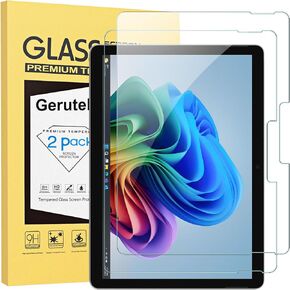 واقي شاشة Gerutek مكون من قطعتين لجهاز Microsoft Surface Go 4/Surface Go 3/Surface Go 2/Surface Go 10.5 بوصة من الزجاج المقوى فائق الوضوح، صلابة 9H، طبقة مقاومة للخدش لجهاز Surface Go 10.5 بوصة in Kuwait