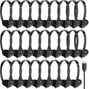 USB C Headphones Bulk 30 Pack for Classroom School Kids,On-Ear Wired in Kuwait