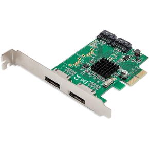 IO Crest SI-PEX40058 2 Port SATA III 2 Port eSATA III PCIe 2.0 x2 HyperDuo Controller Card Green in Saudi Arabia