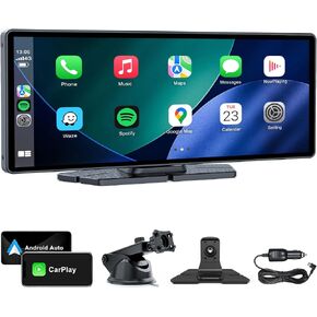 10" Wireless CarPlay Screen for Car Android Auto Portable Car Stereo Touch Screen AirPlay, Car Play, GPS Navigation, Bluetooth, Voice Control, Mirror Link in Saudi Arabia